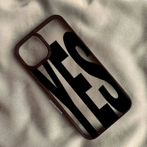 Wine Red Letter Yes No Couple Phone Case New