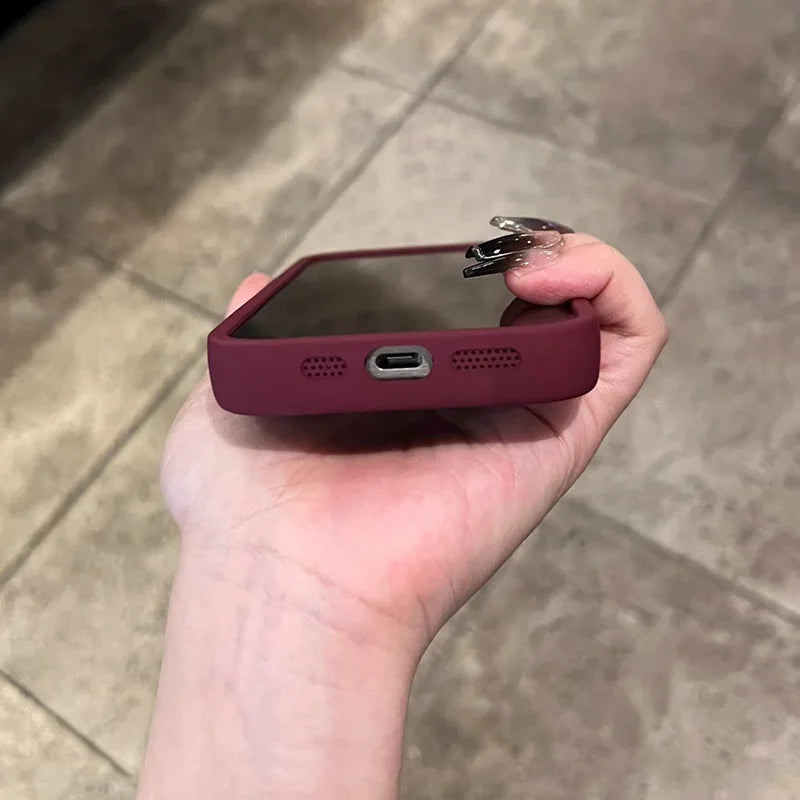 Wine Red Silicone iPhone Case