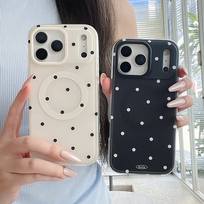 Ins Popular Polka Dot Magnetic Wireless Charging Phone Case