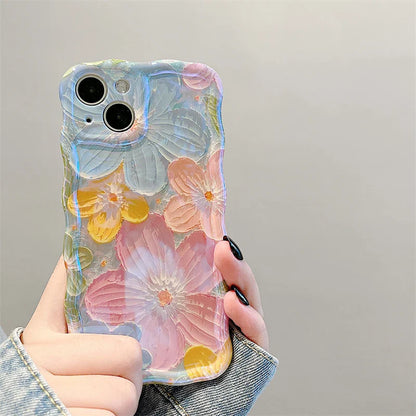 Flowers Glitter Laser iPhone Case