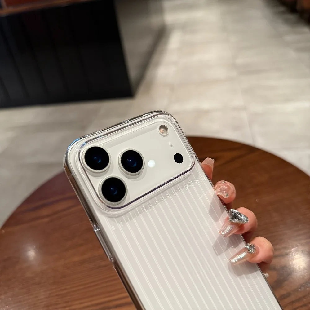 Luxury Transparent Corrugated Pattern Ultra Thin Phone Case