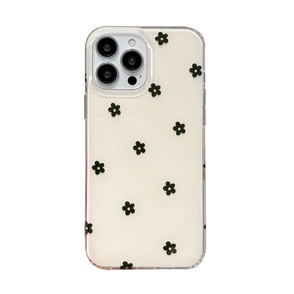 Fashion Black Love Heart Polka Dot Flowers Phone Case