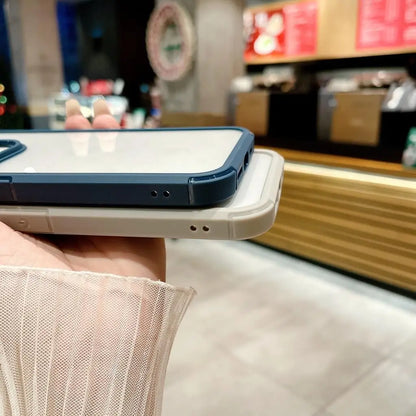 Luxury Matte Black Shockproof TPU Frame Clear Armor Phone Case