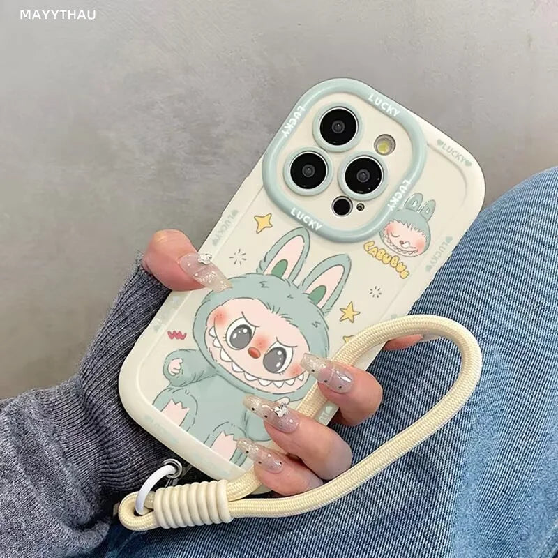 Cute Cartoon Soft Phone Case with Hand Strap