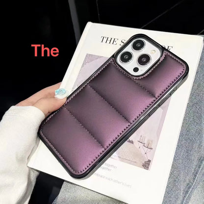 Luxury Down Jacket Puffer Solid Color Phone Case
