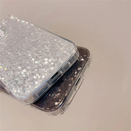 Luxury Laser Silver Glitter Diamonds Camera Phone Case