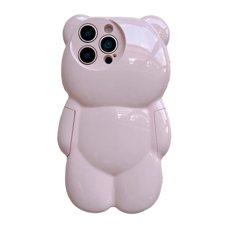 Ins Cute Macron 3D Bear Shockproof Phone Case