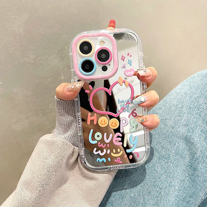 Lovely Girl Heart Mirror Phone Case