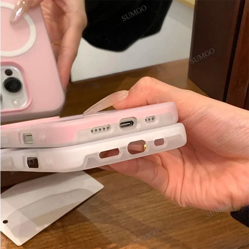 Fashion 2 IN 1 Matte Magnetic Candy Color Phone Case New