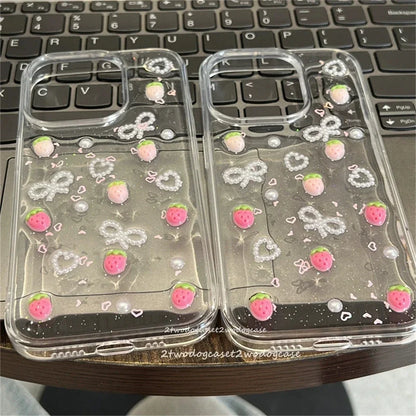 Strawberry Glitter Phone Case for iPhone