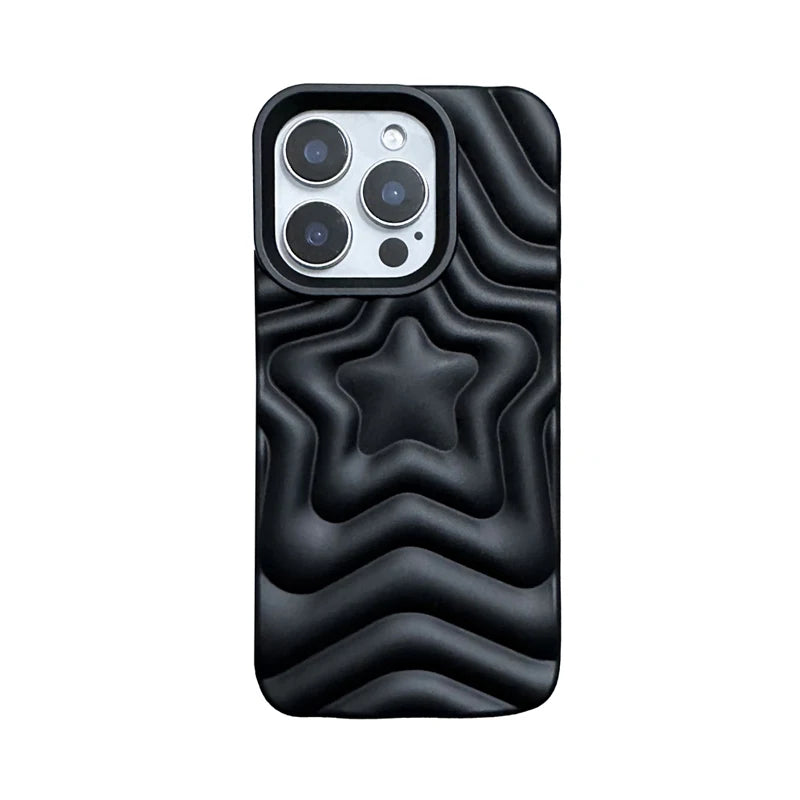 Fashion 3D Stars Wave Pattern Soft Silicone Phone Case