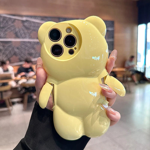 Ins Cute Macron 3D Bear Shockproof Phone Case