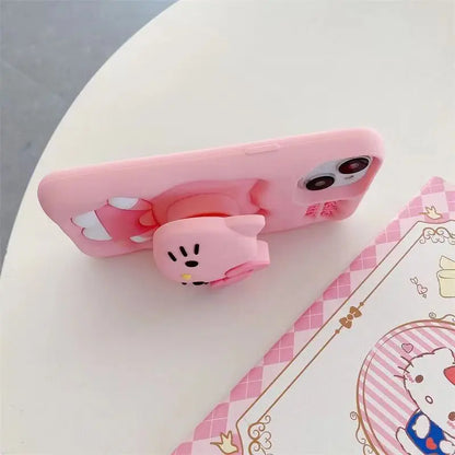 Kuromi Kitty Stitch Silicone iPhone Case