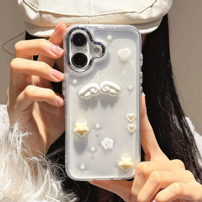 Lovely Stars Heart Angel Wings Bling Phone Case