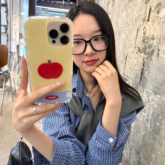 Ins Korean Lovely Girl Simple And Cute Apple Phone Case