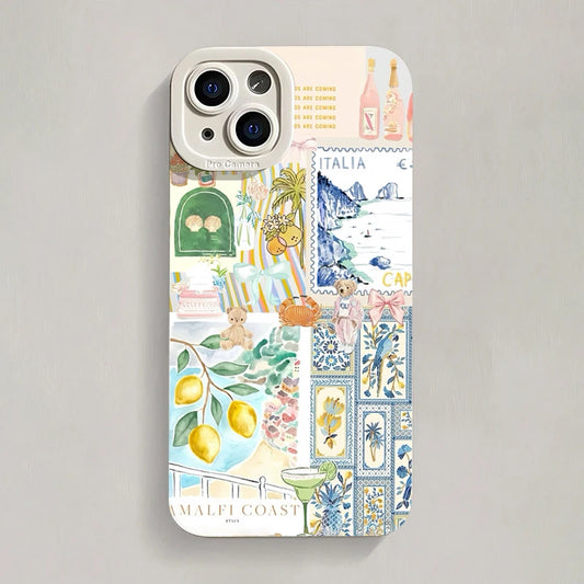 Ocean Creative Coastal Seashell Seaweed Pattern Phone Case