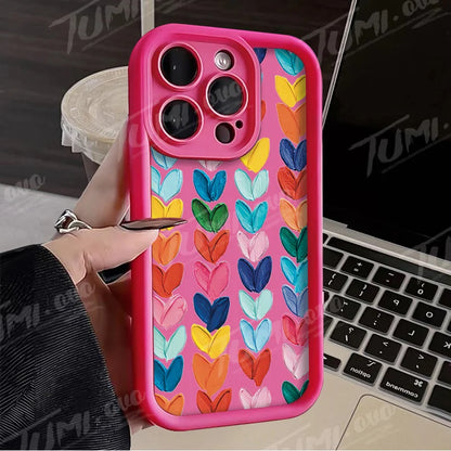 Rainbow Love Heart Phone Case for iPhone