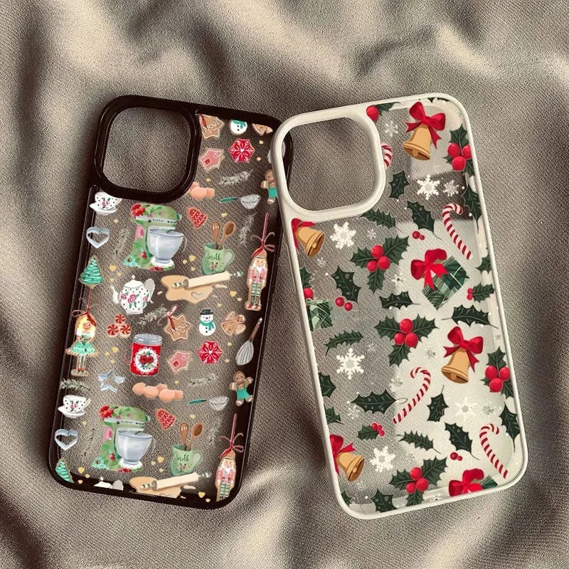 Cartoon Christmas Gift Theme Clear Phone Case