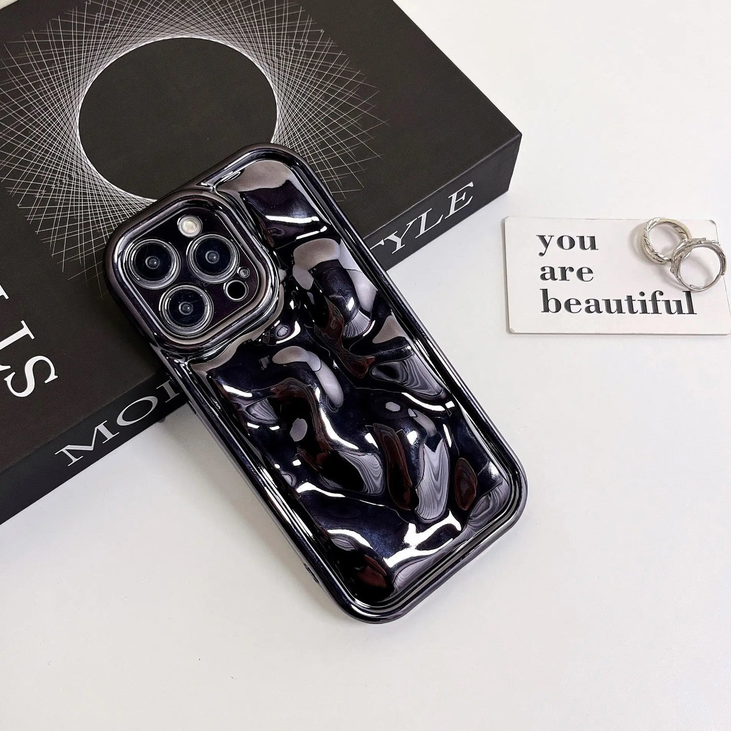 Luxury Glossy Laser Meteorite Plating Phone Case