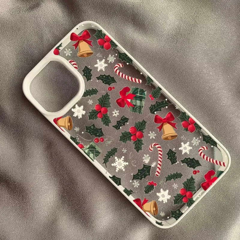 Cartoon Christmas Gift Theme Clear Phone Case