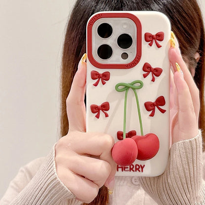 Ins 3D Cherry Soft Silicone Phone Case
