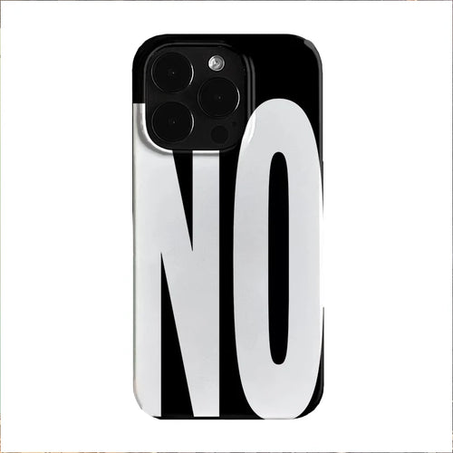 NO and YES Personalized Art Black and White Letters Phone Case
