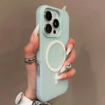 Fashion 2 IN 1 Matte Magnetic Candy Color Phone Case New