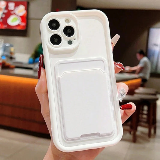 Luxury Silicone Wallet Phone Case Card Holder Slot Shockproof Cover