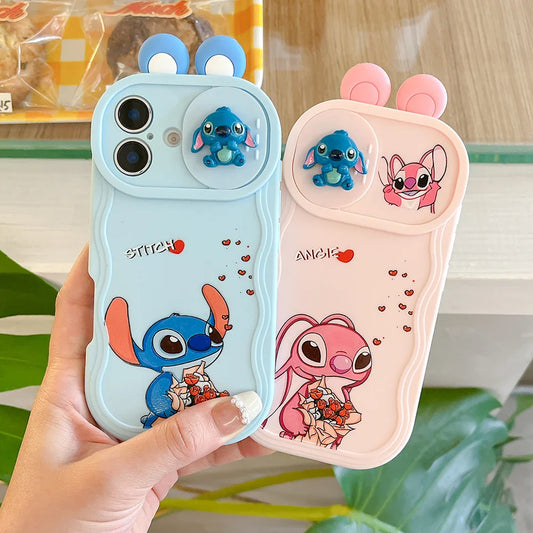 Minnie Mickey Angel Stitch Ears Sliding Camera Phone Case