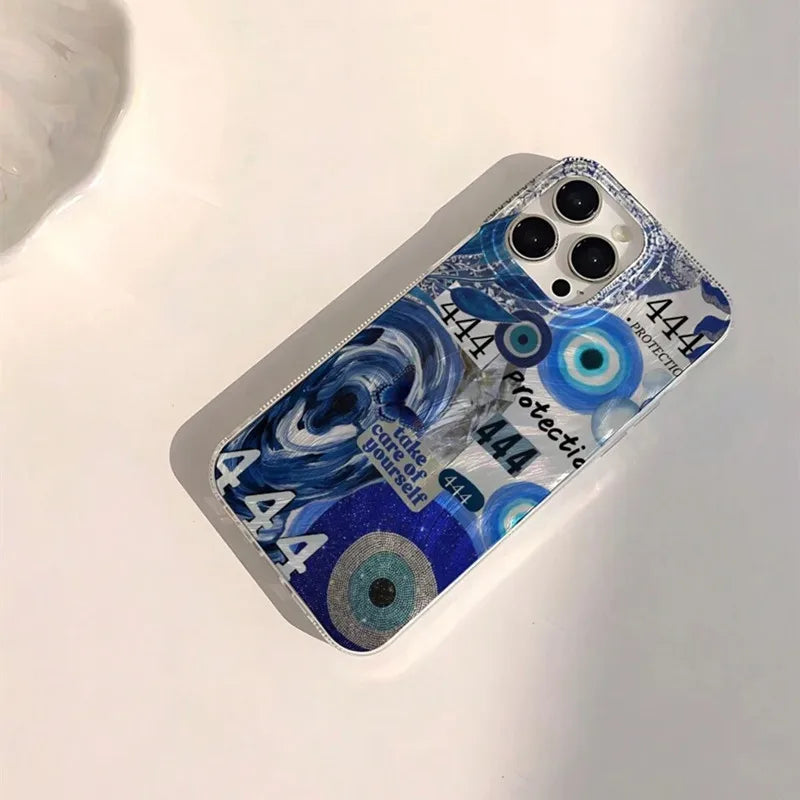 Evil Eye Butterfly Collage Chiffon Texture Phone Case