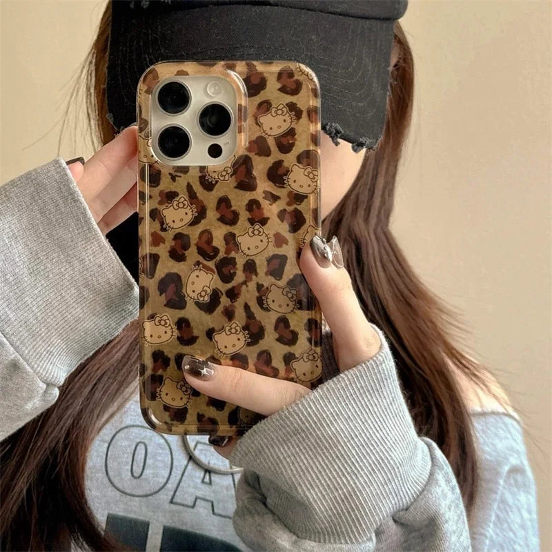 Y2k Sanrios Leopard Hellokitty Phone Case New