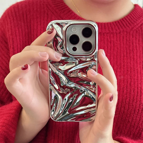 Stylish Plating Silver Water Ripple Phone Case