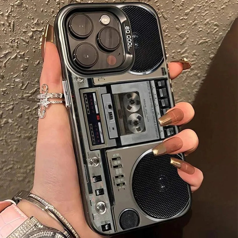 Retro Recording Device Printed Shockproof Matte Phone Case