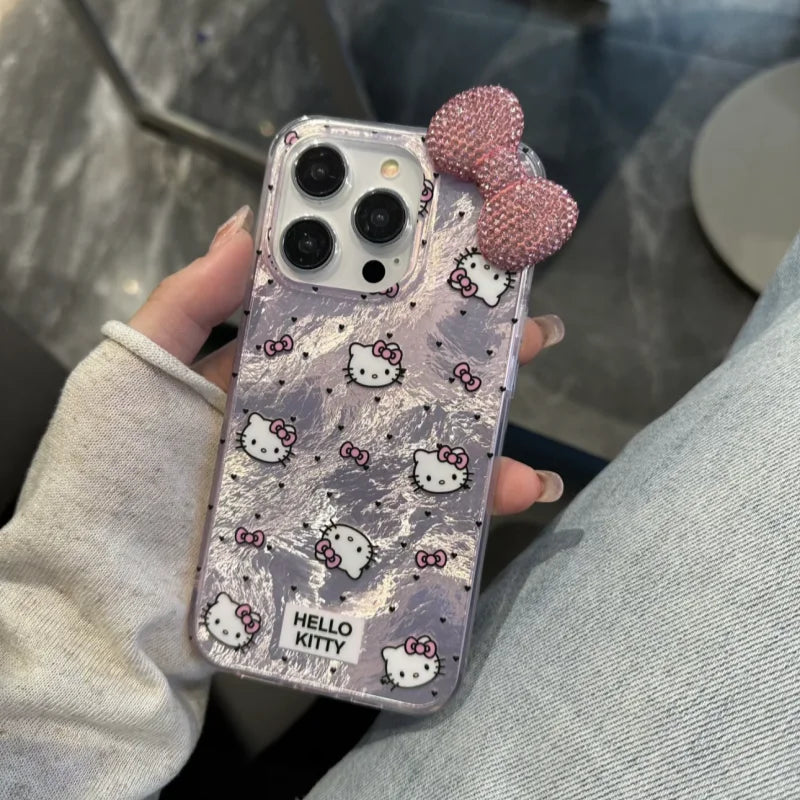 Hello Kitty Diamond Bowknot Hard Phone Case