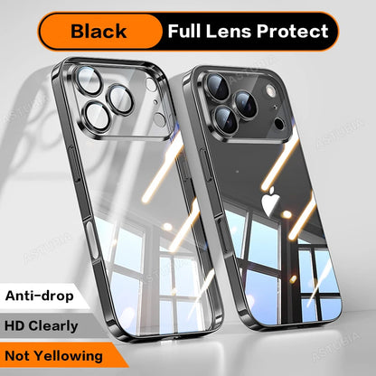 Luxury Plating TPU Orange Clear Phone Case