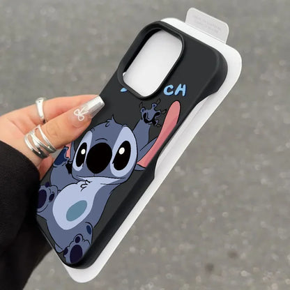 Cute Stitch Classic Half Wrap Cartoon Simple Phone Case