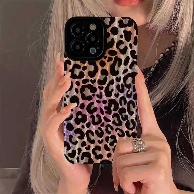 Fashion Color Leopard Silicone Phone Case