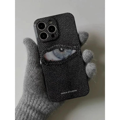Creative INS Eye in Button Hole Creepy Monster Artistic Phone Case