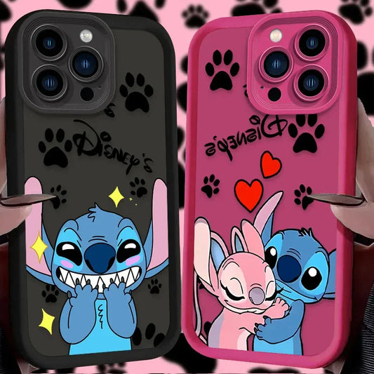 Disney Stitch Angel Silicone Phone Case for iPhone