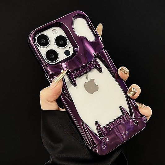 Luxury 3D Tiger Tooth Hollow Dissipate Heat Phone Case