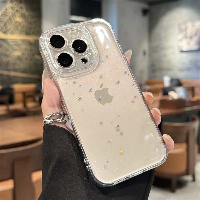 Luxury Clear Star Bling Glitter Phone Case
