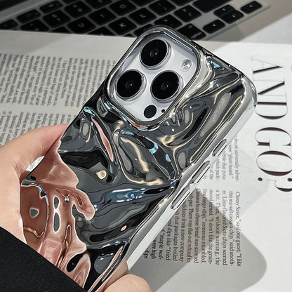 Stylish Plating Silver Water Ripple Phone Case