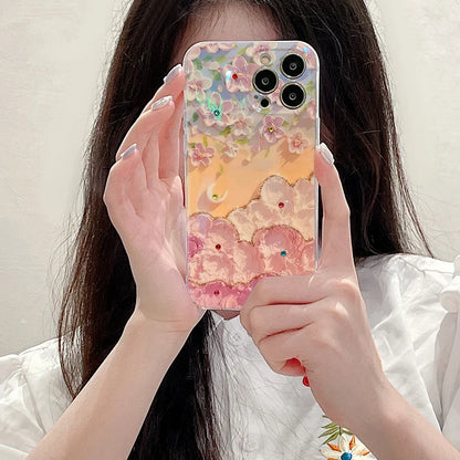 Glitter Floral Phone Case for iPhone