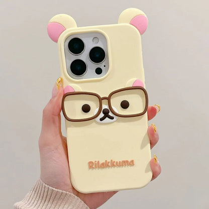 NEW Rilakkuma Bear Wear Glasses Phone Case