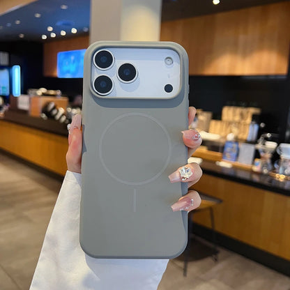 For Magsafe Magnetic Wireless Charging Luxury Solid Color Liquid Silicone Phone Case