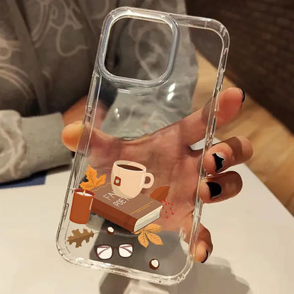 Fall Autumn Brown Aesthetic Clear Phone Case