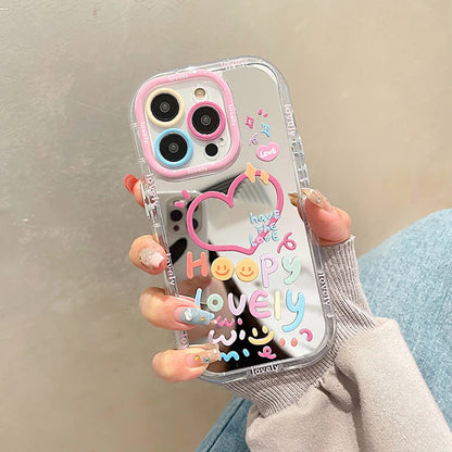 Lovely Girl Heart Mirror Phone Case