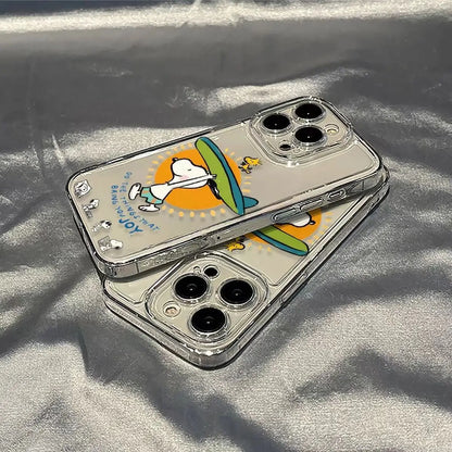 Snoopy Surf Riding Phone Case for iPhone
