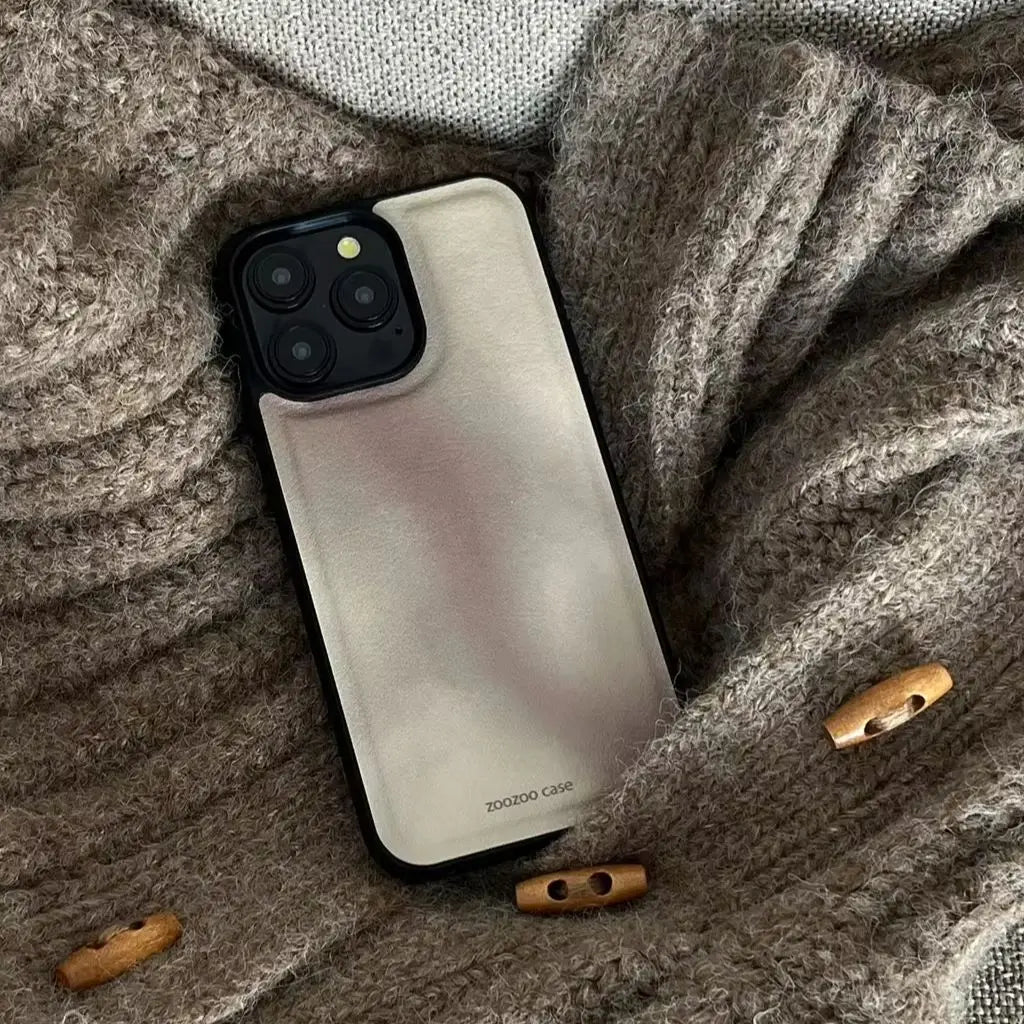 Retro Brown Gradient Leather Shockproof Protective Phone Case