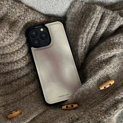 Retro Brown Gradient Leather Shockproof Protective Phone Case